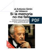 Giron de Velasco, Jose Antonio - Si La Memoria No Me Falla