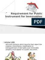 Requirement For Public Instrument For Immovables