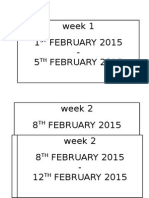 Week 1 1 February 2015 - 5 February 2015