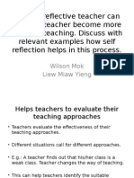 Being A Reflective T, Eacher Can Help The Teacher