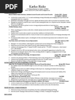 Karlee Ricks, Professional Resume 2015