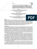 An Investigation of the Impact of Emotional Intelligence on Job Performance Through the Mediating Effect of Organizational Commitment-An Empirical Study of Banking Sector of Pakistan