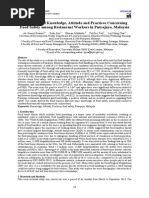 Assessment of Knowledge, Attitude and Practices Concerning Food Safety Among Restaurant Workers in Putrajaya, Malaysia