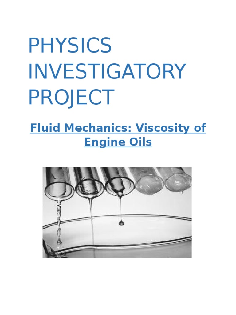 Viscosity Comparison of Engine Oils | PDF | Viscosity | Motor Oil