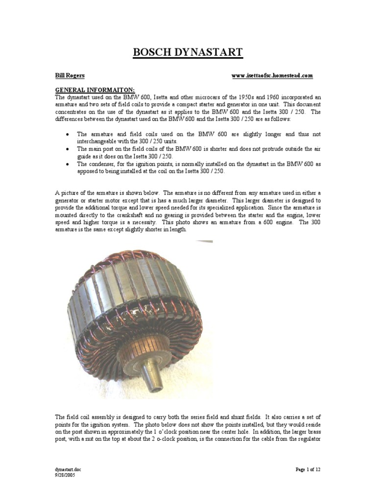 Bosch Dynastart | PDF | Relay | Voltage