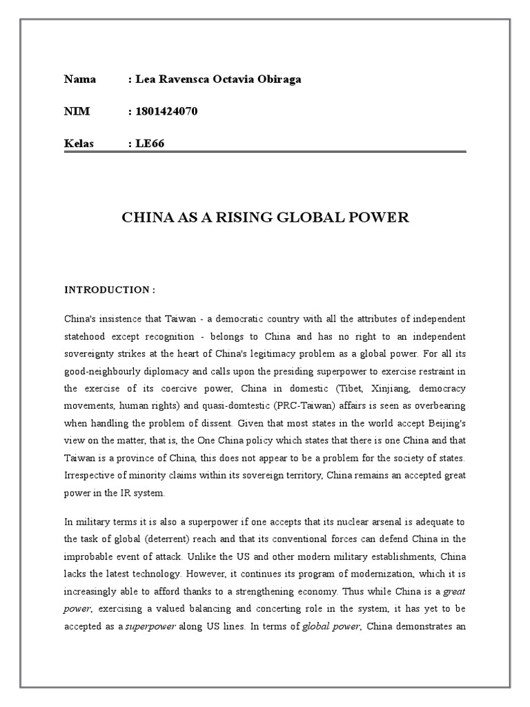 China's Ascendancy in Global Politics | PDF | China | World Politics