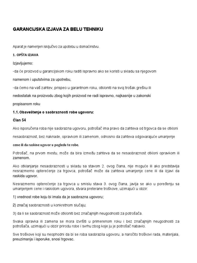 Nova Garancijska Izjava | PDF