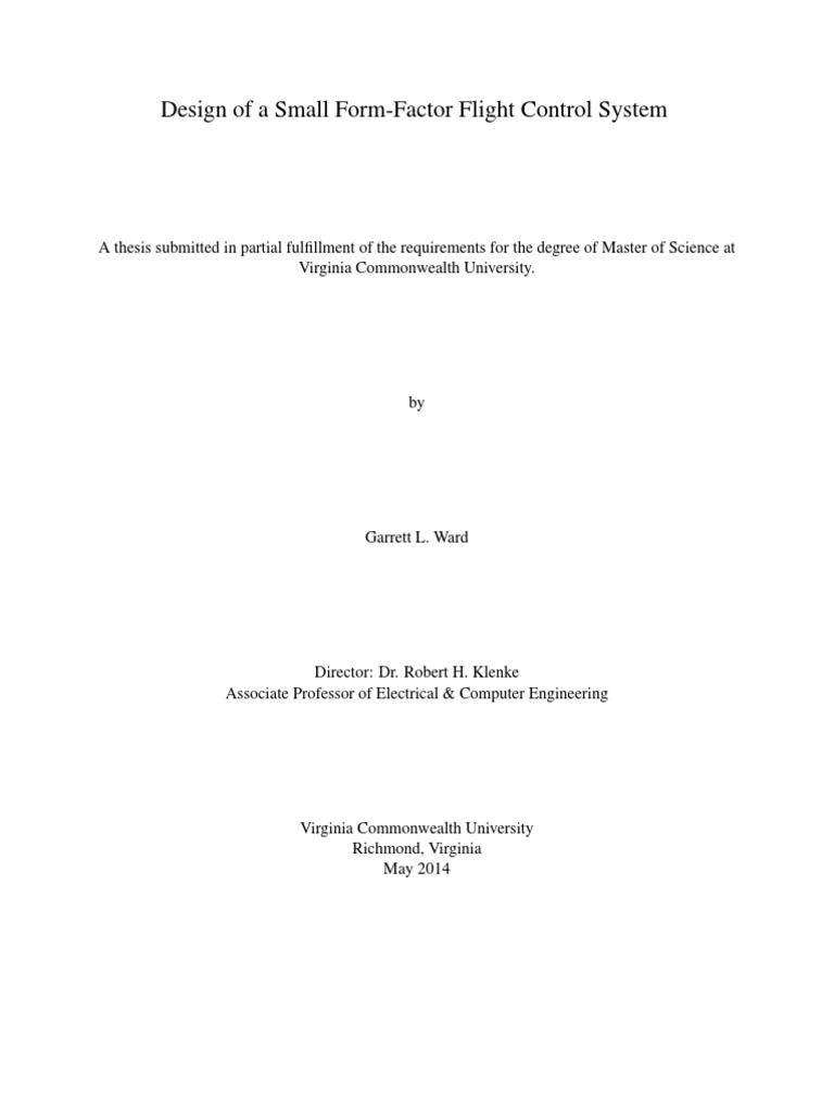Design of A Small Flight Control System | PDF | Unmanned Aerial Vehicle ...