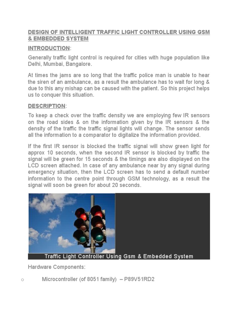 Smart Traffic Light System with GSM | PDF | Traffic | Traffic Light