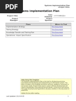 Systems Implementation Plan