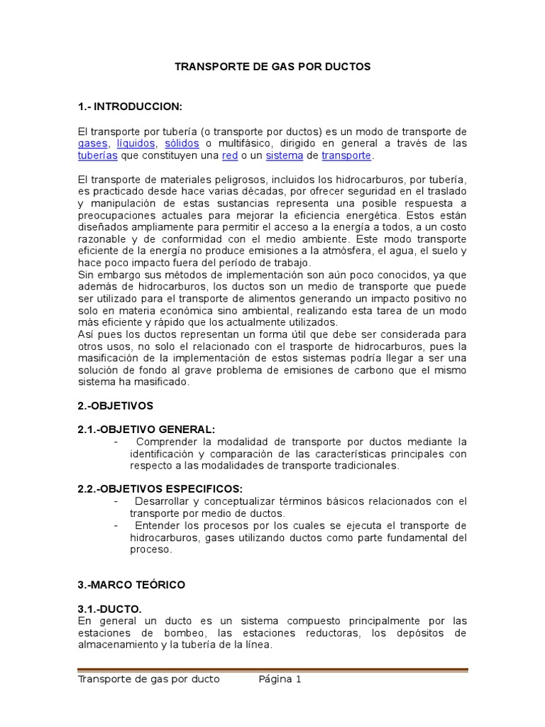 Transporte de Gas por Ductos: Guía Completa | PDF | Transporte ...