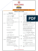 NSTSE 2015 Class 11 PCM Answer Key & Solution