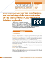 Microstructure, Properties Investigations and Methodology of The State Evaluation of T23 (2.25Cr-0.3Mo-1.6W-V-Nb) Steel in Boilers Application