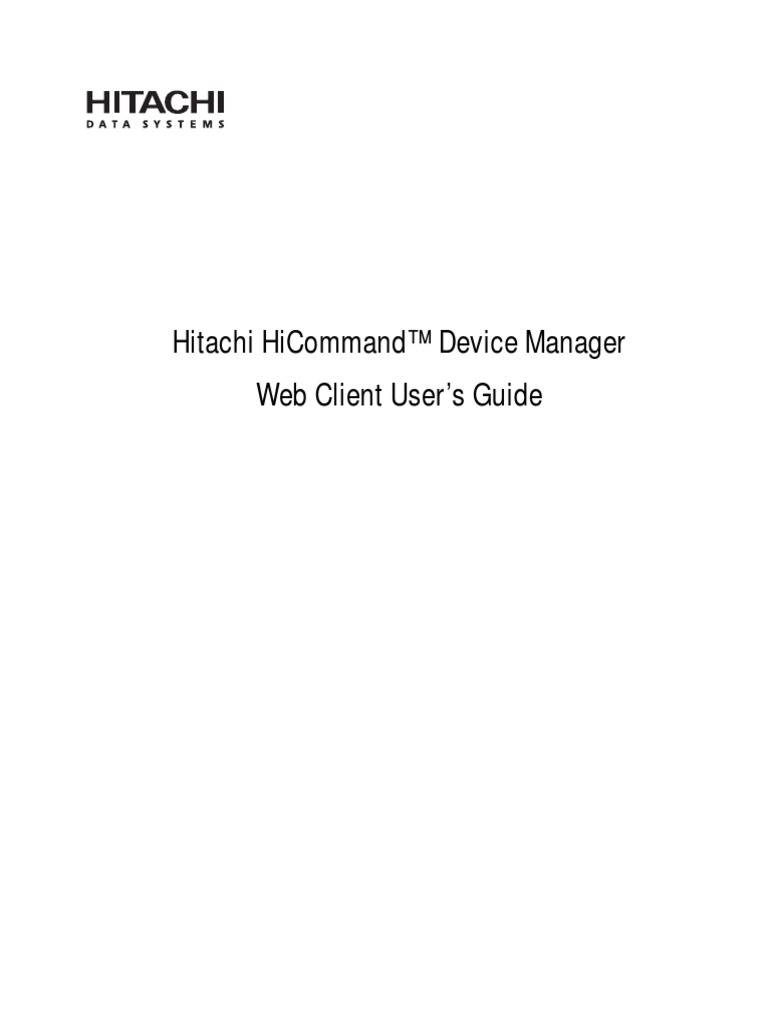 HiCommand DeviceManager PDF | PDF | Microsoft Windows | Operating System