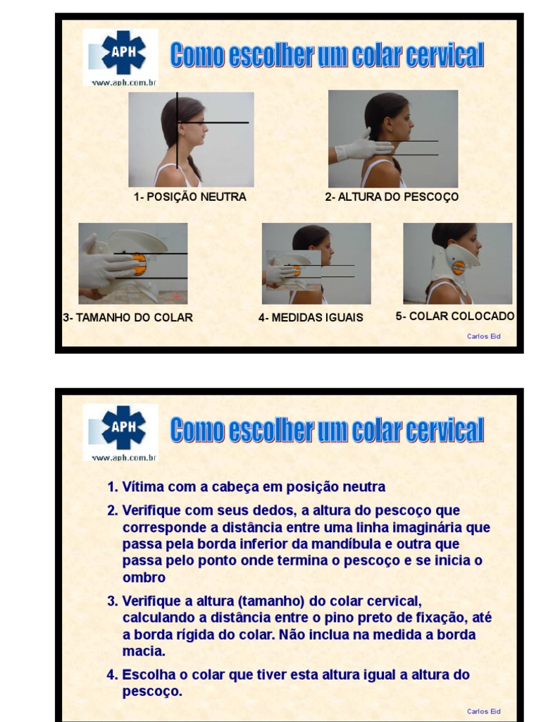 Medindo e Colocando o Colar Cervical | PDF