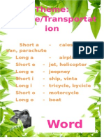 Theme: Vehicle/Transportat Ion: Word Wall