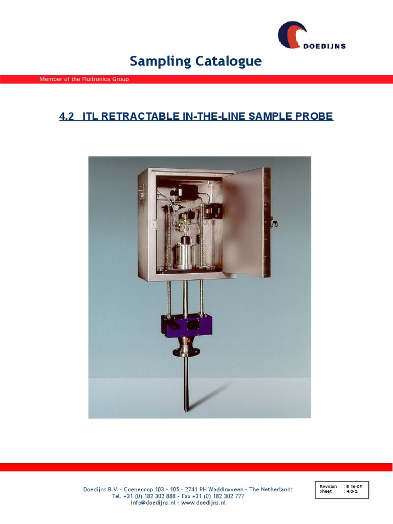 Sampling Catalogue: 4.2 Itl Retractable In-The-Line Sample Probe | PDF
