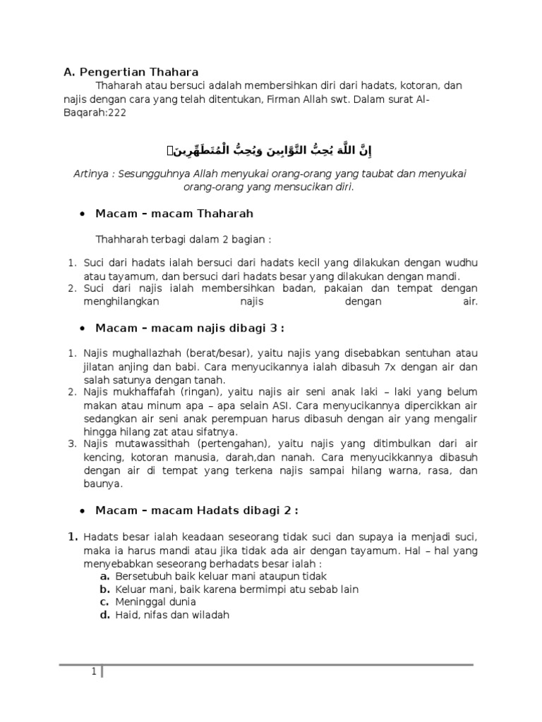 Kebersihaan Menurut Islam