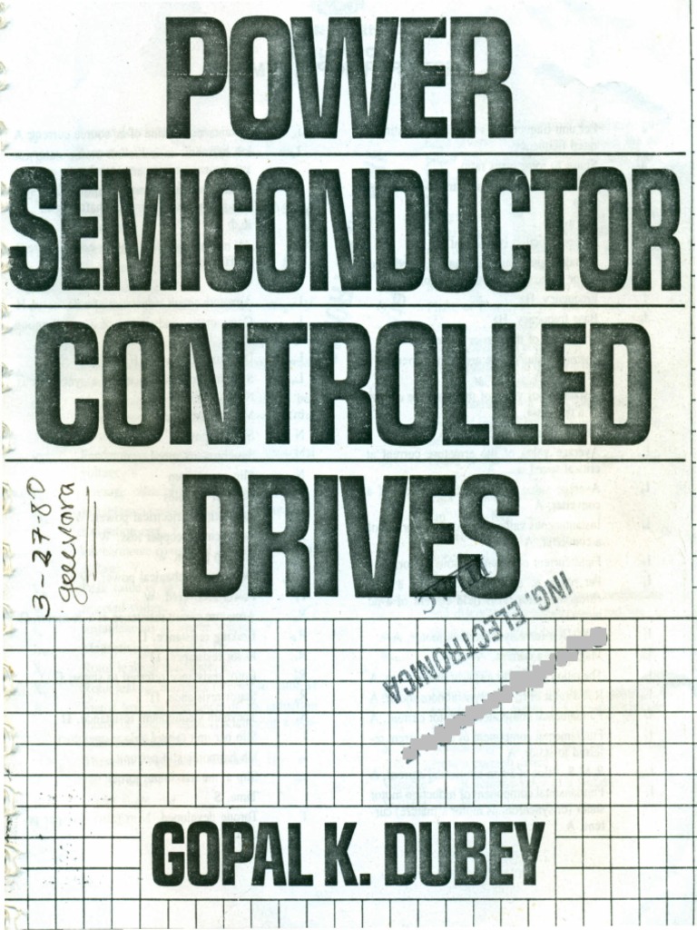 Power Semiconductor Controlled Drives Gopal K Dubey PDF PDF