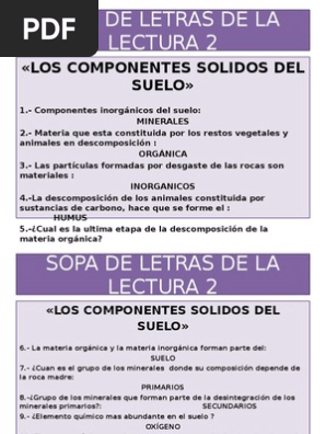 Los Componentes Solidos Del Suelo los componentes solidos del suelo