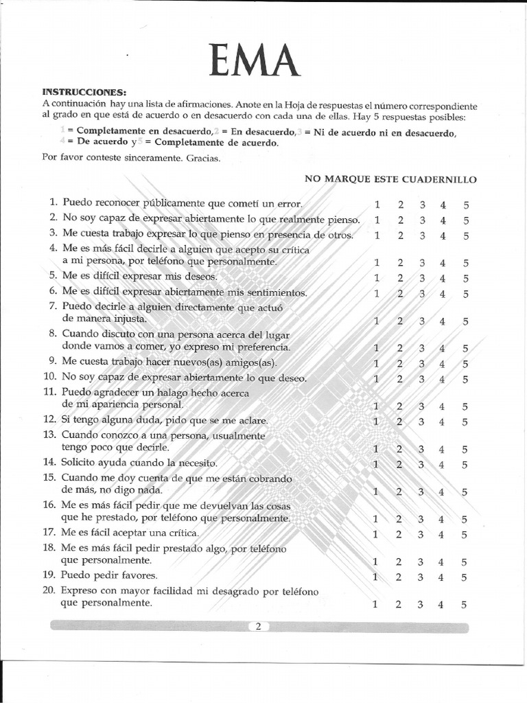 Cuestionario EMA | PDF