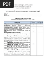 Ficha Avaliacao Projeto QUALIFICACAO