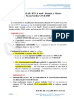 Anunt Cazari Anul 1 Licenta Si Master FEAA-11.09.2014