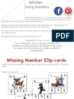 Winter Missing Number Clip Cards