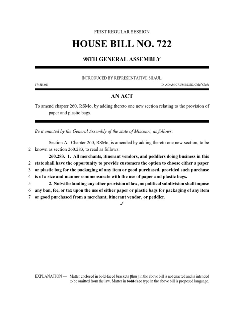 House Bill 722 | PDF