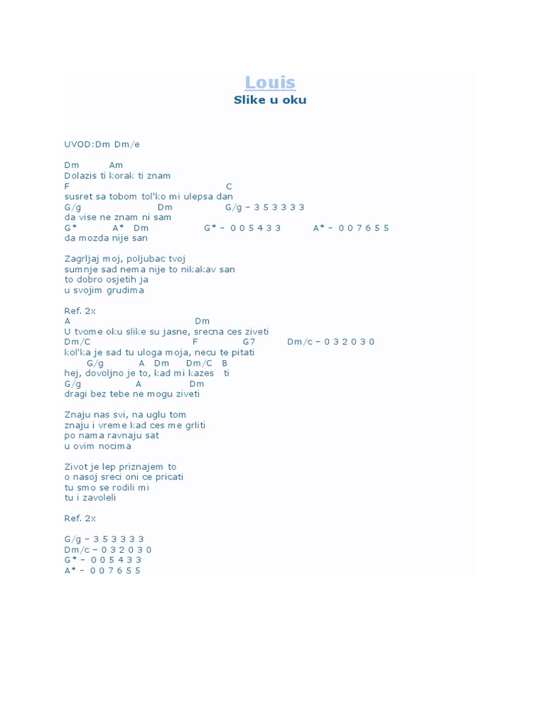 Louis Slike U Oku Akordi Pdf