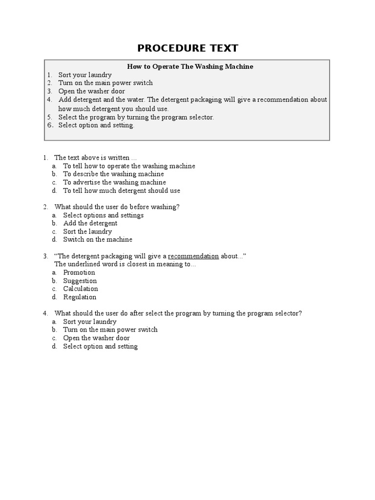 Contoh Soal Procedure Kelas Vii