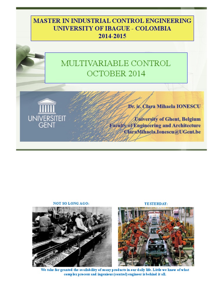 Multivariable Control in Engineering | PDF | Science | Engineering