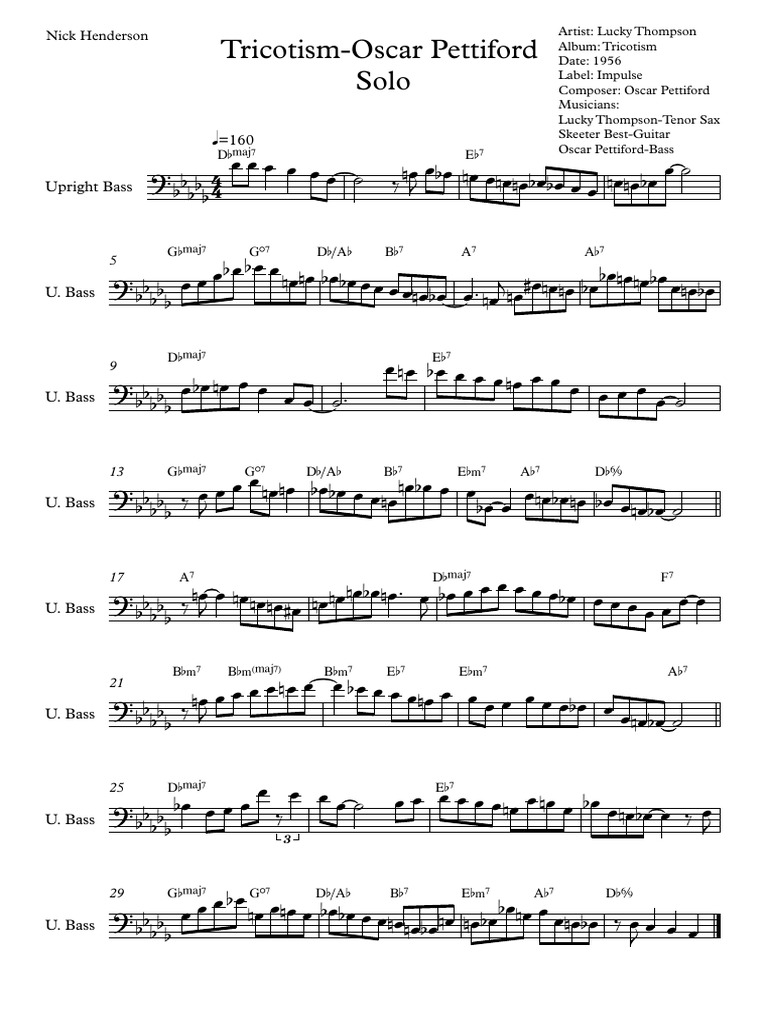 Tricostim Oscar Pettiford Bass Solo