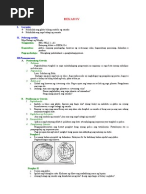 Lesson Plan In Hekasi Gr 4