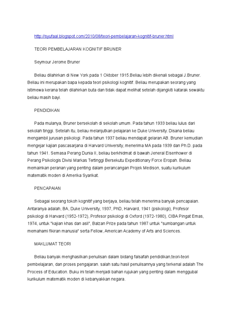 Jerome Bruner Pdf