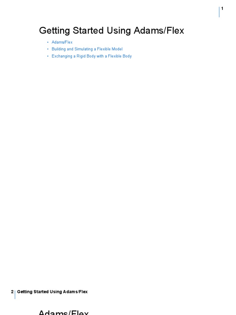 Getting Started Using Adams/Flex - MD Adams 2010 | PDF