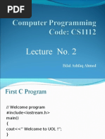 Computer Programming Lecture 2