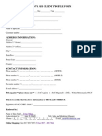 Johnny Air Client Profile Form: Current