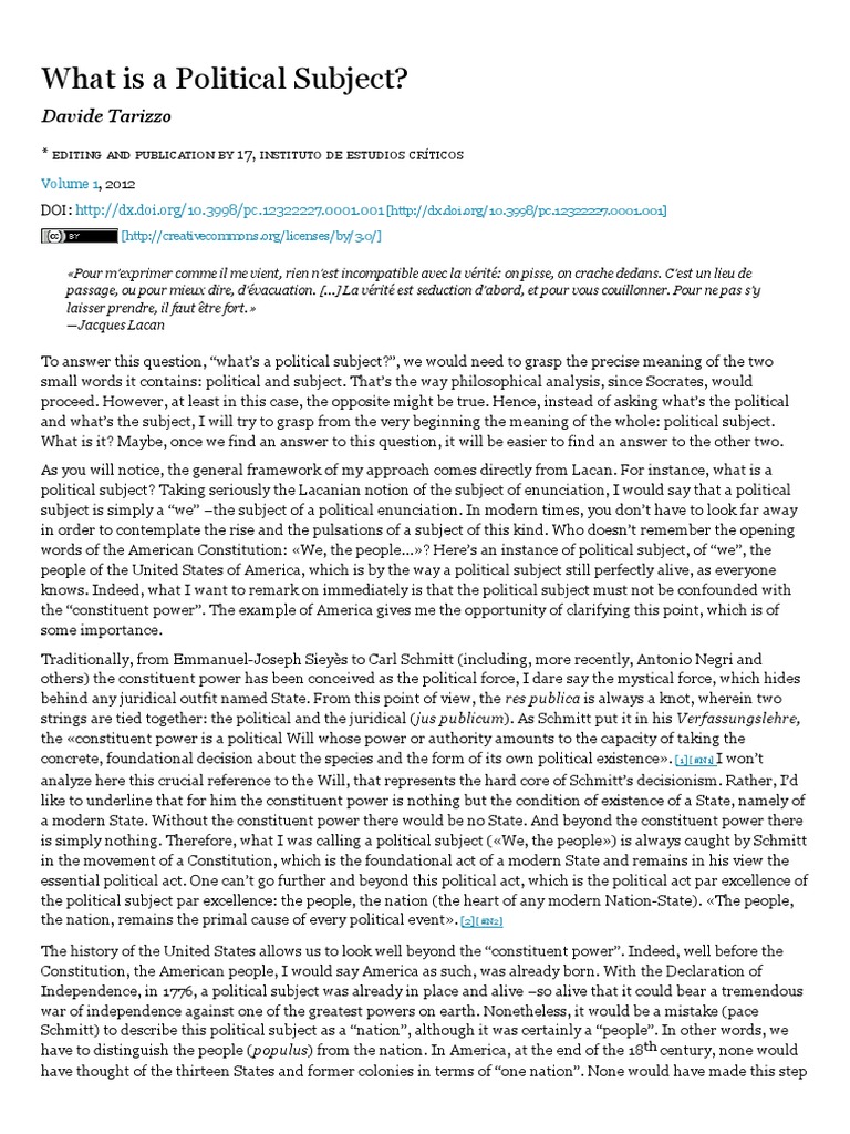 What Is A Political Subject | PDF | Jacques Lacan | God