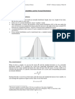 Probabilities and The Normal Distribution