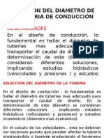 Selección diámetro tubería