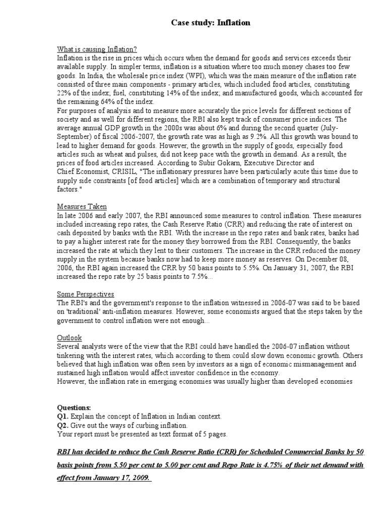 Inflation case study ppt picture