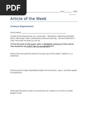 Article of the Week