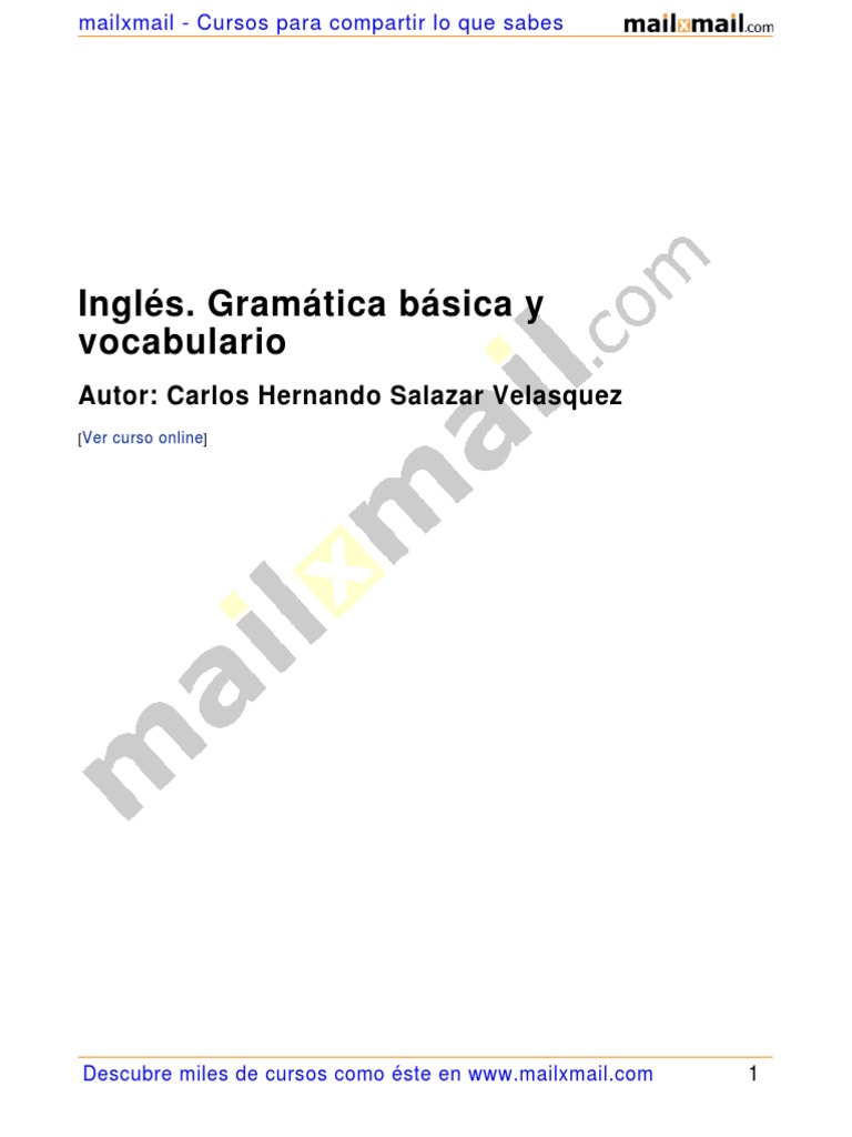 Gramatica Basica Del Ingles Y Vocabulario PDF | PDF