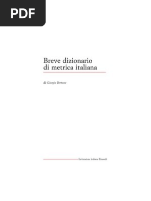 Dizionario Di Metrica Bertone Einaudi
