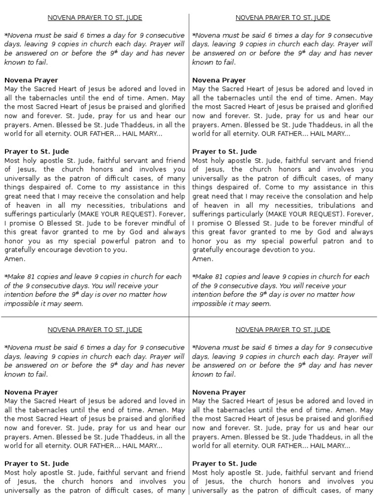 Novena To St Jude Christian Behaviour And Experience Prayer
