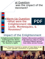 Essential Question: - What Was The Impact of The Enlightenment?
