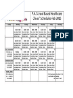 P.K. School Based Healthcare Clinics' Schedules-Feb 2015: Call: 1-855-777-5447
