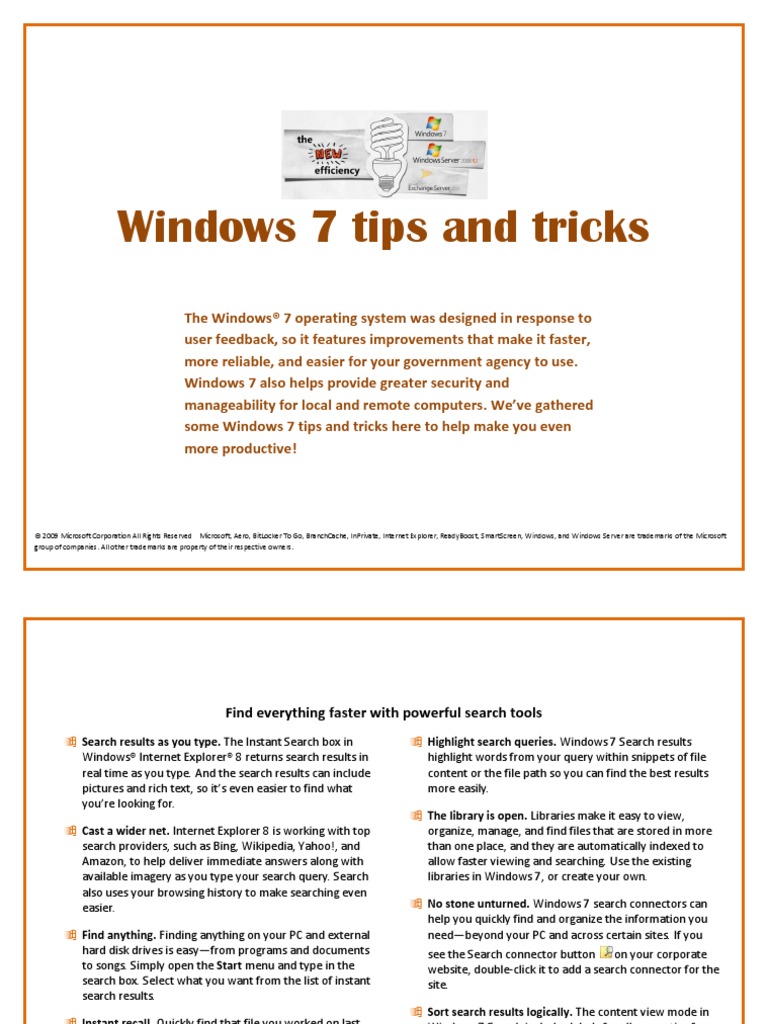Windows 7 Tips Tricks | PDF