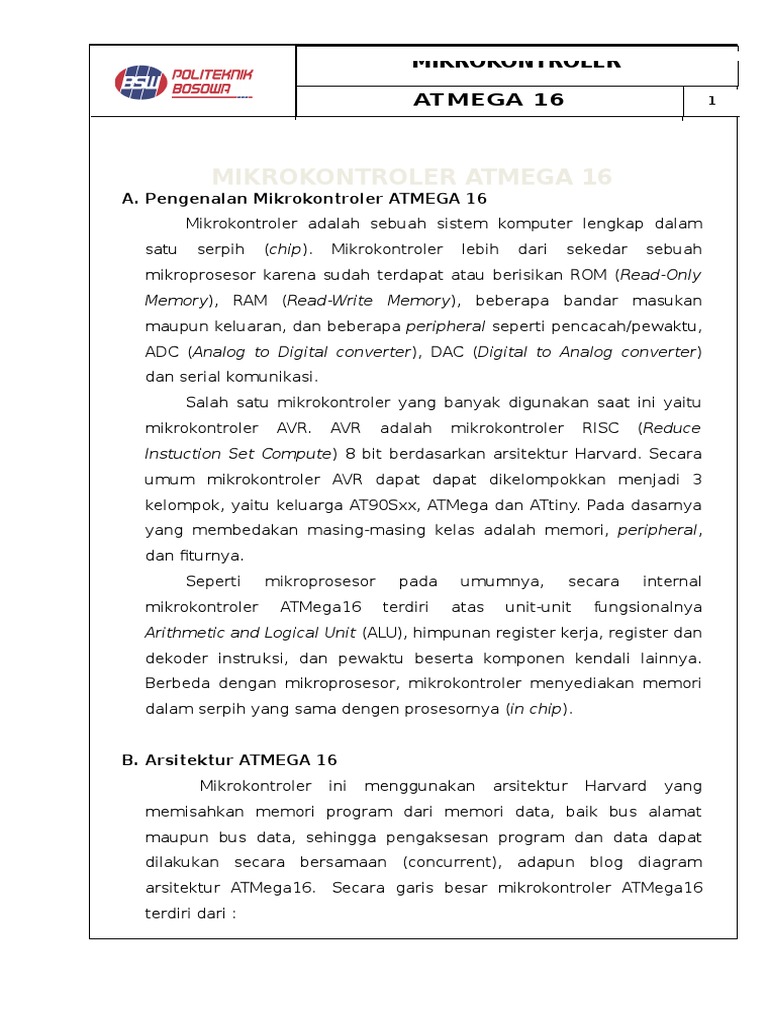 Atmega 16 | PDF | Metode & Bahan Ajar | Komputer